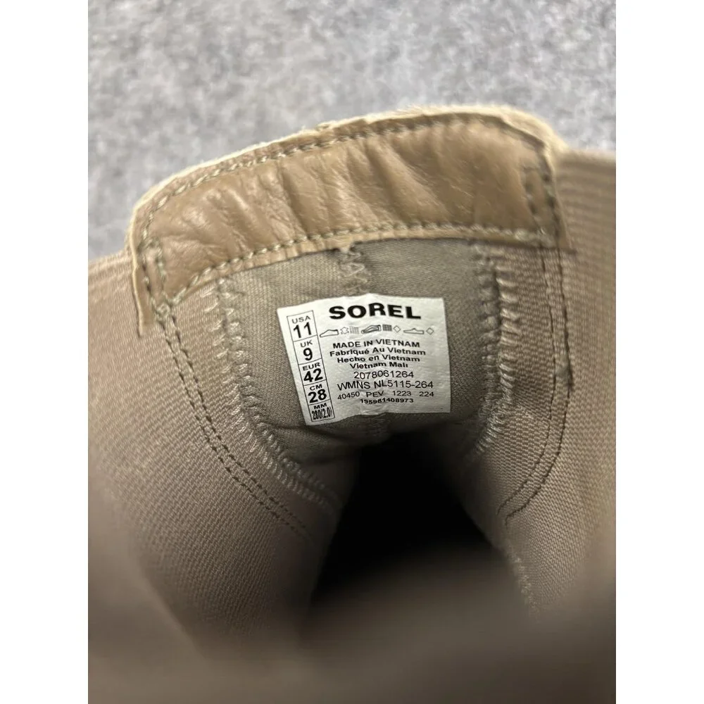 Sorel Boots Womens Size 11 Tan Suede Chelsea Ankle Slip On Lug Sole NL5115-264‎
